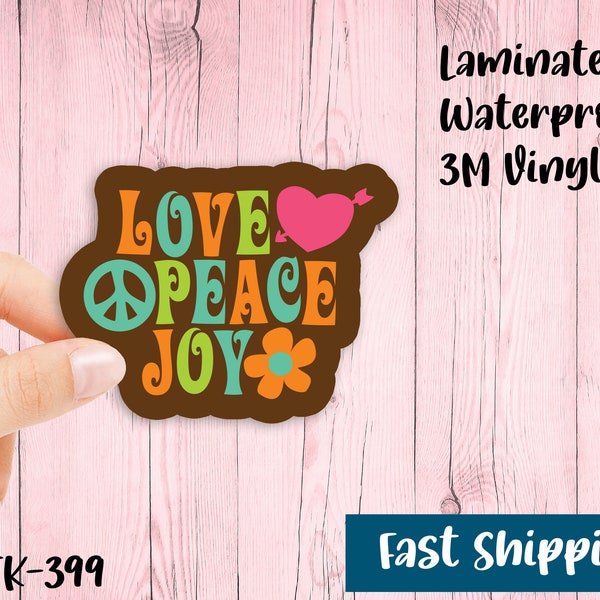 Love Peace Joy  - Waterproof Vinyl Stickers