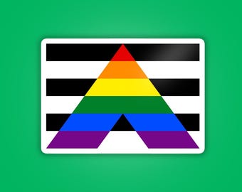 Straight Ally Flag Sticker - Sexual Identity - Waterproof Vinyl Stickers