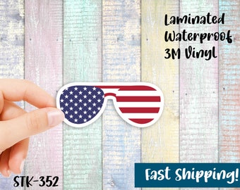America Sunglasses Sticker - Waterproof Vinyl Stickers