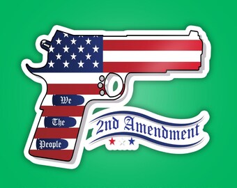 2nd Amendment American Flag Gun Rights Sticker - Waterproof Vinyl Stickers