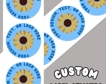 Custom Label Stickers, Custom Small Business Stickers, Personalized Round Circle Thank You Labels Brand Logo Stickers