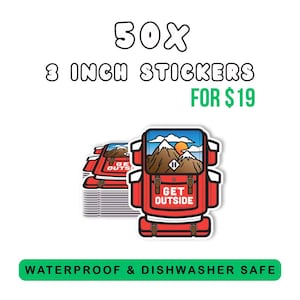 50x Custom Stickers 3in - Die Cut - Laminated Waterproof