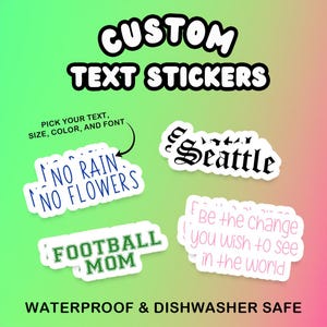 Tu texto aquí - Pegatinas personalizadas - Pegatina de vinilo resistente al agua - Frase de cita personalizada