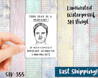 The Office Dwight Schrute Pervert Sticker - Waterproof Vinyl Stickers