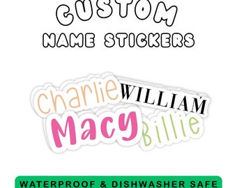 Custom Name Stickers - Waterproof Vinyl Decal