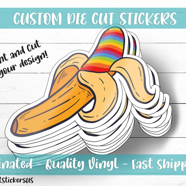 Custom Vinyl Stickers - Print and Cut Any Design and Shape - Laminated Waterproof Custom Labels, Custom Stickers, Logo, Branding
