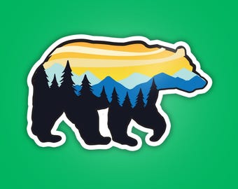 Bear Forest - Adesivo in vinile impermeabile