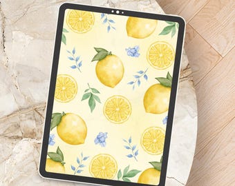 summer wallpaper | Yellow ipad wallpaper |Yellow fruit wallpaper | Ipad lockscreen | Lemon fruit wallpaper | Cute lock screen