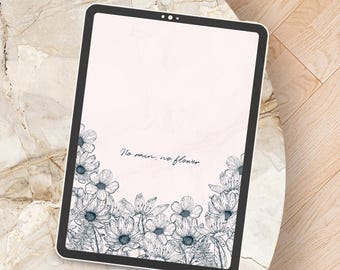 blue floral quote ipad wallpaper