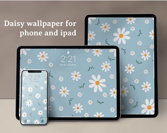 daisy wallpaper for phone and ipad | cute wallpaper | digital download | ipad wallpaper | phone wallpaper | minimalist wallpaper | aesthetic