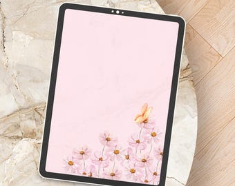floral pink ipad wallpaper | quote wallpaper | ipad lockscreen | minimalist design | short quote | aesthetic ipad wallpaper | floral