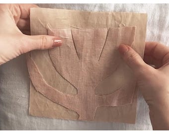 Tutorial de aplique con aguja giratoria y diseño botánico abstracto sin residuos