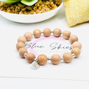 Pulsera difusora de palisandro, pulsera elástica con cuentas, madera natural de regalo, aromaterapia, pulsera para ella