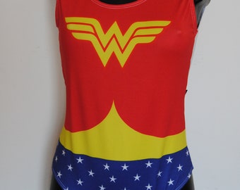 Body brésilien multicolore original Wonder Woman, tenue de sport femme