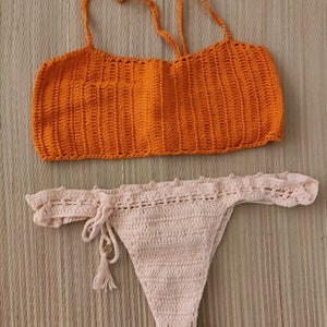 Brasilianischer Bikini, handgehäkelt, originelles Badeanzug-Set, Damen-Strandbekleidung