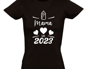 Mamma nel 2023 Maglietta da donna | madre | maternità | genitori | genitorialità | nascita