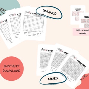 Stray Kids Word Search, Kpop Word Search, Kpop Skz, Printable Word Search Puzzle, Stray Kids Activity, Puzzle, Kpop Instant Download, Kpop