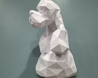 Cocker spaniel americano en Papercraft 3D. Construye tu propia escultura de papel a partir de una descarga en PDF