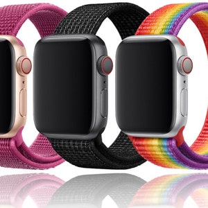 Sport Loop Double-Layer Breathable Wowen Nylon Strap Compatible With Apple Watch For Series 8,7,6,5,4,3,2,1,SE - Sizes 38 40 41 42 44 45mm