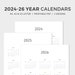 2024 - 2026 Year Calendar PDF | Printable PDF | Year to View Calendar ...