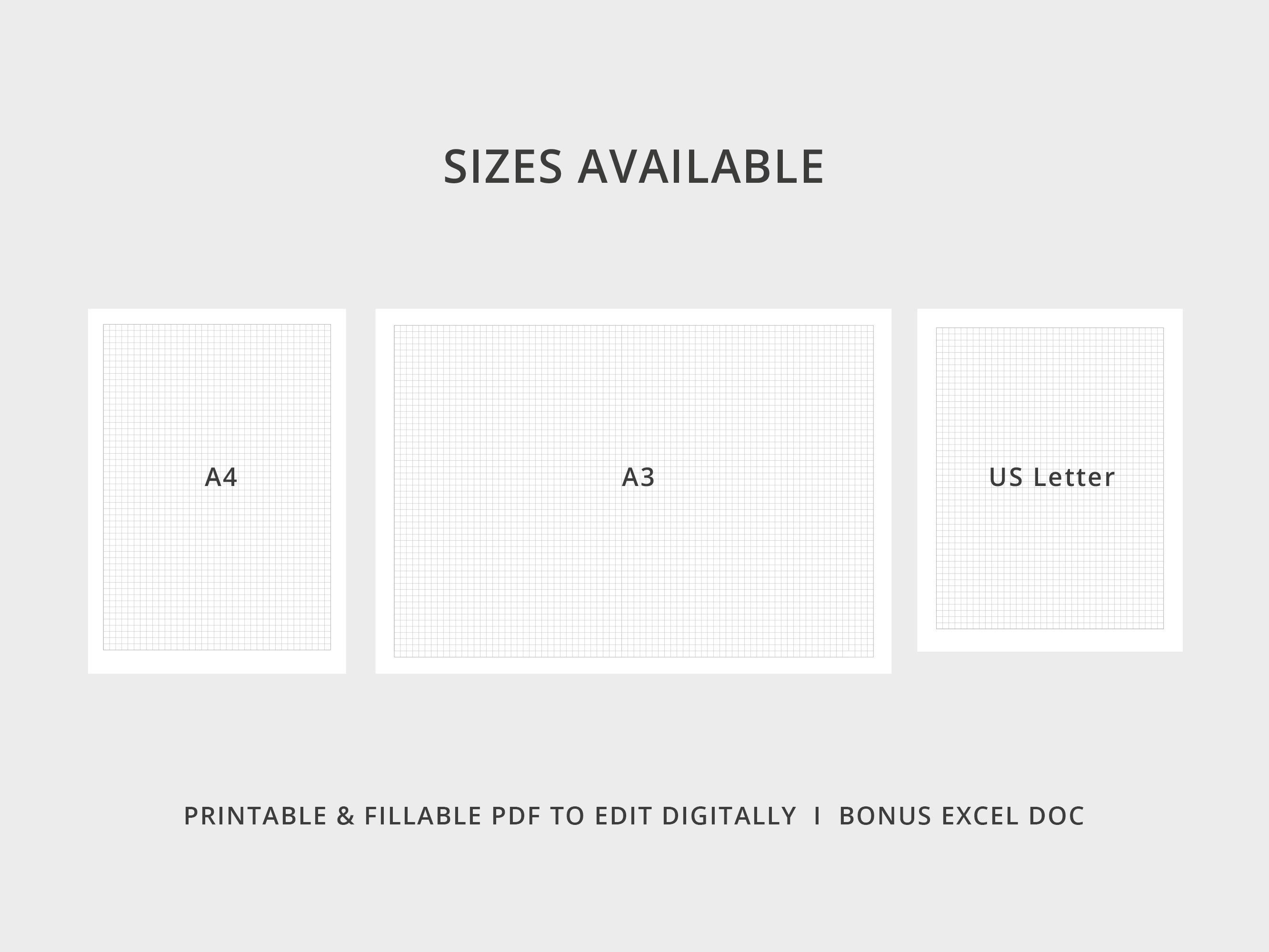 Jaarkalender 2024 PDF en Excel doc Afdrukbare en bewerkbare Etsy België