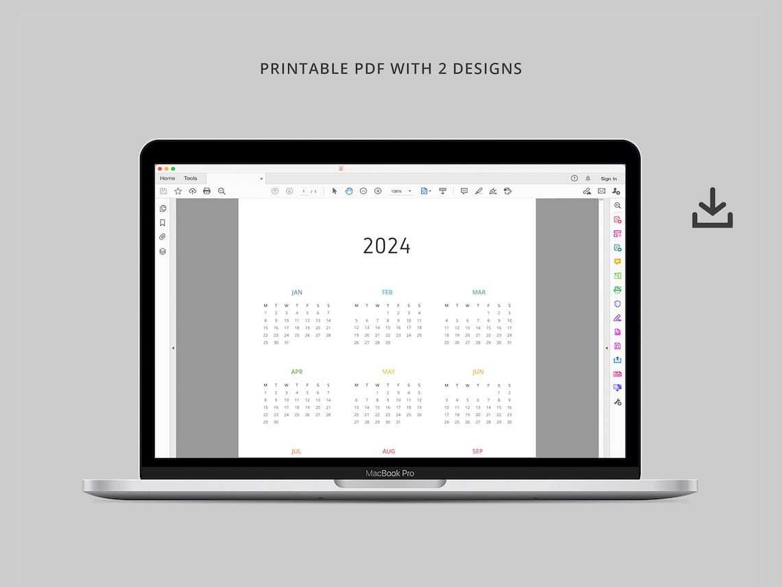 2024 - 2026 Year Calendar PDF | Printable PDF | Year to View Calendar ...
