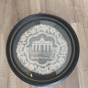 Framed Lace Doily of the Brandenburg Gate