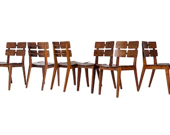 Set of 6 Quadri chairs from Rio de Janeiro, Brazil designed by Zanini de Zanine | Tauari wood, contemporary brazilian design