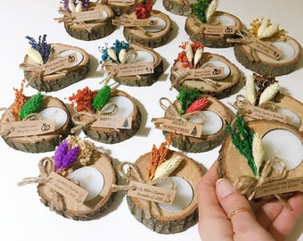 Wedding Gifts for Guests, Bulk Wooden Tealight Favors, Teagliht Holder, Rustic Wedding Gifts, Mother&#39;s Day Gift, Thank You Favors