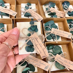 Eucalyptus Leaf Mini Soap,Handmade Soap Favors,Gifts for Bulk Guests, Bridal Shower Soap Favors,Party Favors,Rustik Sabun Hediyesi