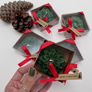 Bulk Christmas Candle Gift, Christmas Candle Gift, Corporate Gifts for Employees, Lotus Candle Gift, Merry Christmas Tag