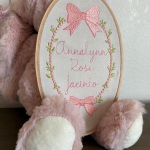 Embroidered Name Hoop, Nursery Decor, Birth Announcement, Baby Name Announcement, Personalized Embroidery Hoop, Baby Announcement, Keepsake