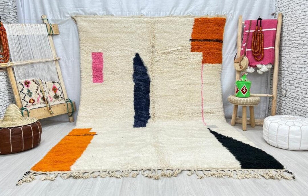 Moroccan Berber Rug Beni Ourain Rug All Wool Berber Rug Custom Area Rug ...
