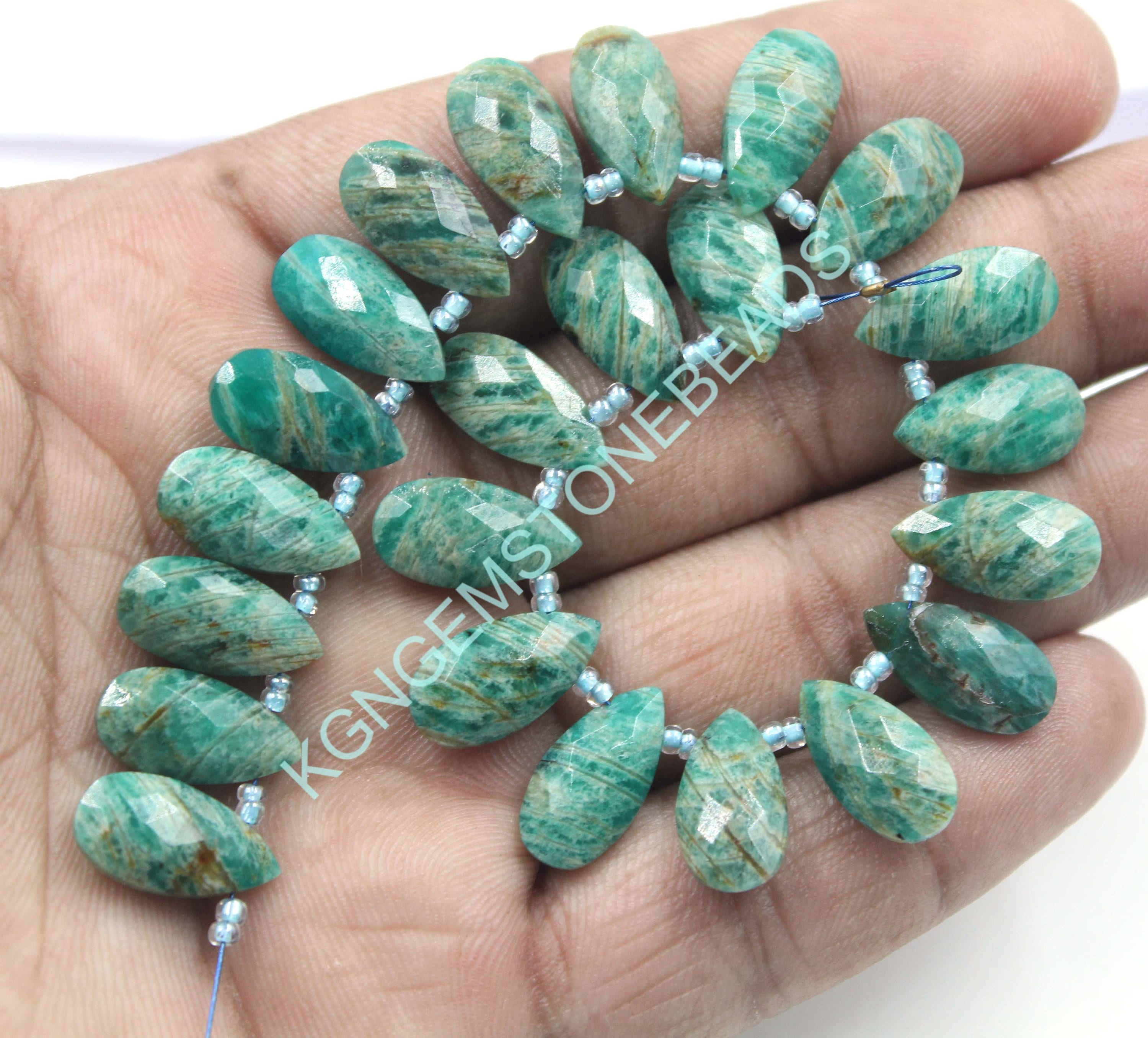 Amazonite Beads Top Drilled Gemstone Size,10x16 MM Polished Stone Natural Amazonite Great Quality Stone Pear Shape Stone 10 Pieces