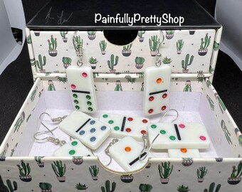 Colorful Miniature Domino Earrings
