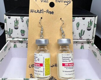 Testosterone Vial Earrings