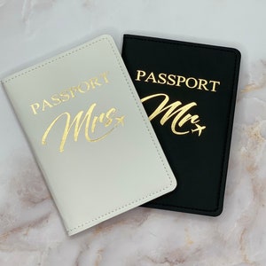 Mr. and Mrs. | His & Her's Passport Cover Set | Destination Wedding Gift | Anniversary gift |