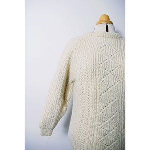 Vintage Cream Cable Knit Jumper - 40