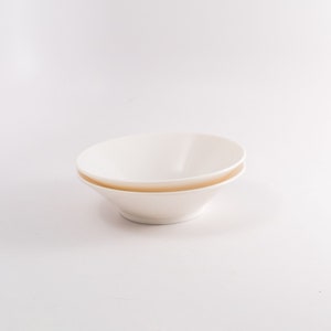 White melamine desert bowls. Set of 2. Straight angled shape Mid-century vintage 1950s.