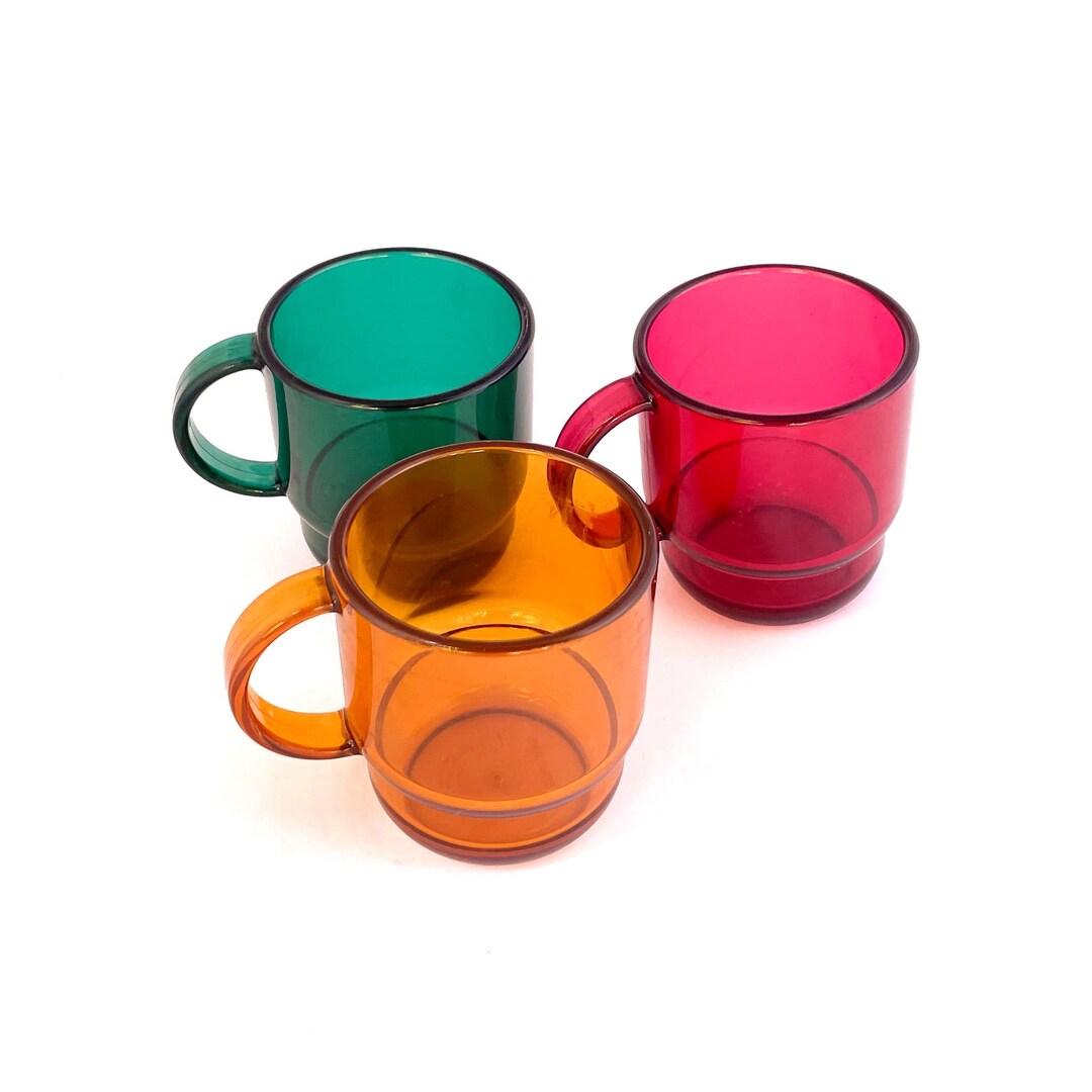 Acrylic Vintage Tupperware Mugs. Set of 3 Stackable Bright Colors. - Etsy