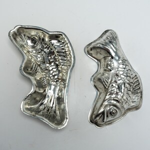 Vintage metal fish pate mould.  Fish shaped kitchen decor. Cake or jelly mould.