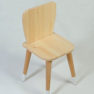 Personalized Kids Naturel Chairs, Children&#39;s Wooden Chair, Bear Toddler Chair, Wooden Chair for Kids, Montessori Seat, Kids Furniture