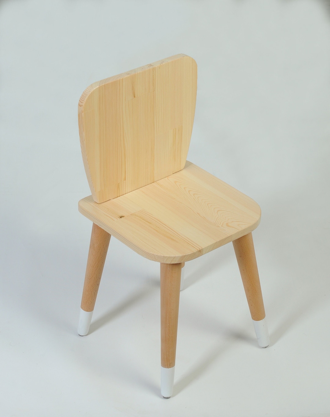 Personalized Kids Naturel Chairs, Children's Wooden Chair, Bear Toddler