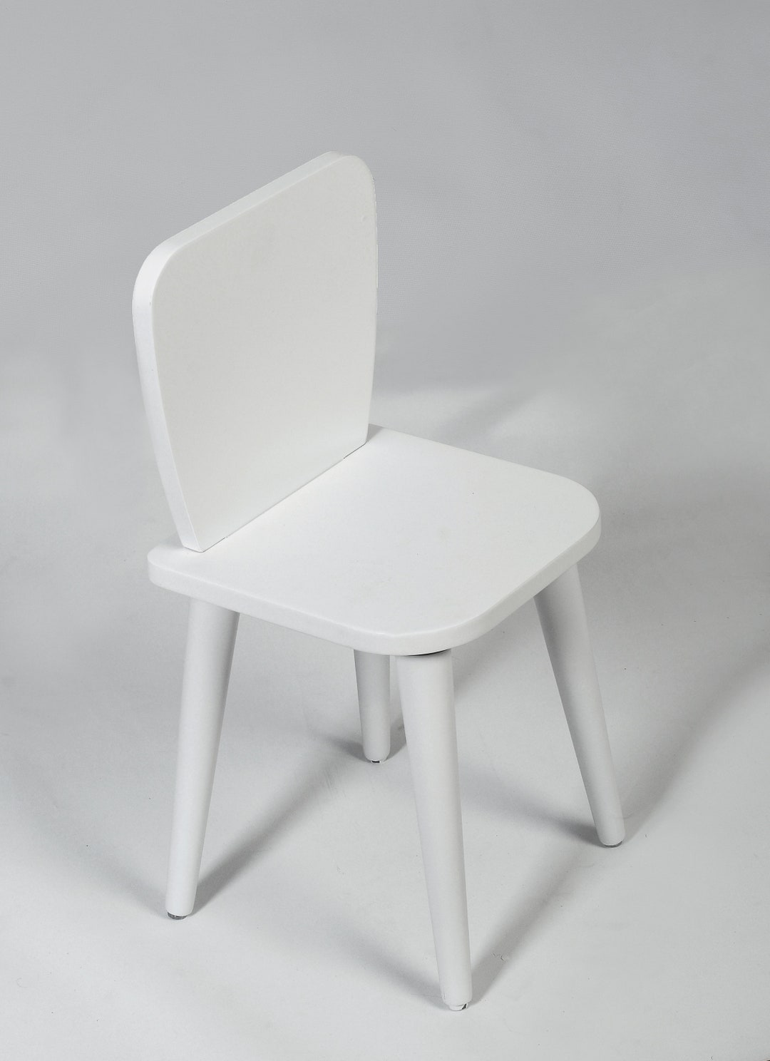 Personalized Kids Naturel White Chairs, Children's Wooden Chair, Bear