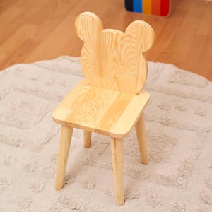 Personalized Montessori Toddler Chair, Wooden Furniture for Children, Kids Activity Table Chair, Birthday Gift for Children, Playroom Decor