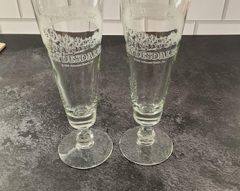 Ensemble de 2 grands verres à pilsner BUDWEISER avec CLYDESDALE HORSE'S
