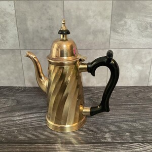 Vintage India Made Style EPNS Silver,Brass Tea Coffee Pot.8 Tall