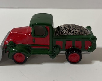 Lame à neige unique en céramique rouge et verte de 4,5 po., vintage 1988, rayon 50