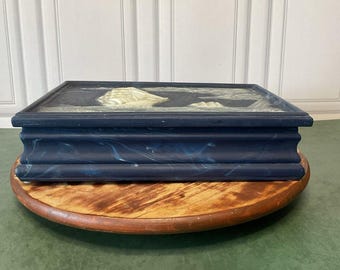 Vintage 1970’s Incolay Nautical Theme Jewelry Trinket Box Sailboat By JW ROBERTS