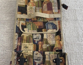 Bovano Tapestry Grote rollende opvouwbare reistas wijnfles Motiefwielen VS